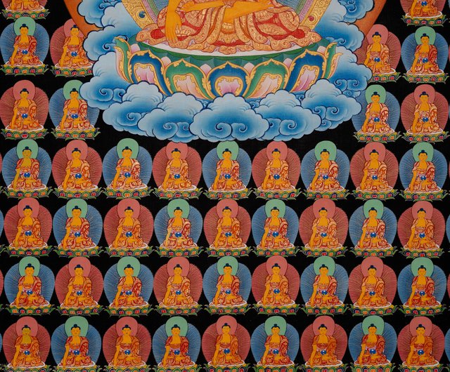 108体の仏陀のタンカ：悟りの神聖な描写 - ショップ Boudha
