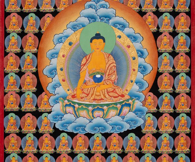108体の仏陀のタンカ：悟りの神聖な描写 - ショップ Boudha