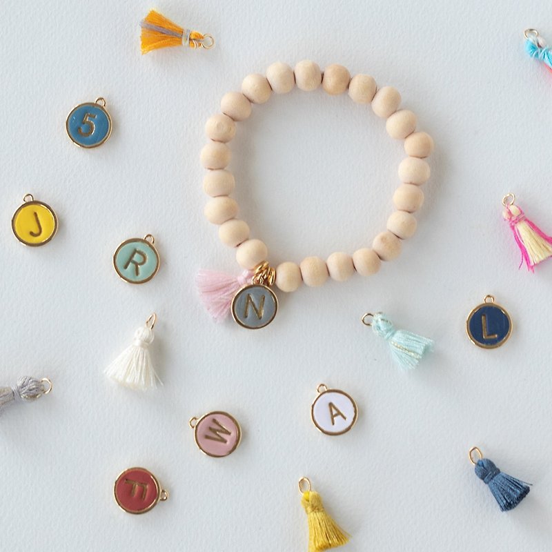 Custom initial bracelet/wood - Bracelets - Clay Multicolor