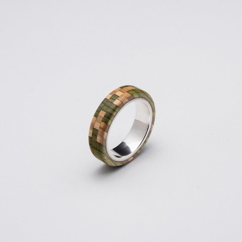 寄木樣式戒指R0409001 - 戒指 - 木頭 多色