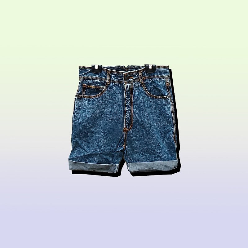 Vintage denim shorts - กางเกงขายาว - วัสดุอื่นๆ สีน้ำเงิน