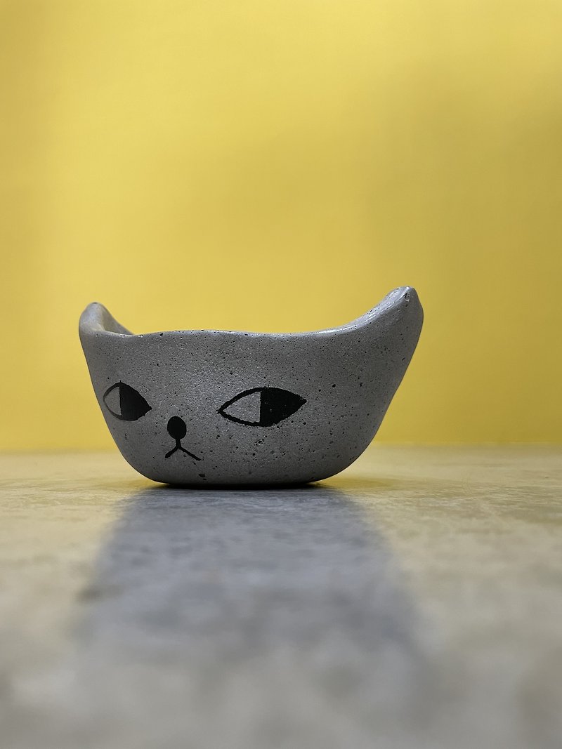 Waiting for you to come home cat storage pot flower pot change pot - Items for Display - Cement Gray