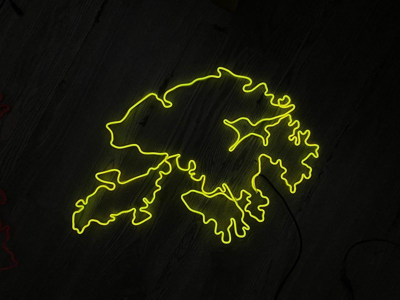 ネオンライト カスタマイズされたネオン テキスト パターン ライト/香港地図/ - 照明・ランプ - プラスチック イエロー