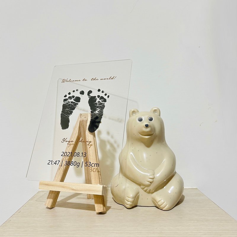 【客製】壓克力手足印 滿月彌月禮物 腳印相框 紀念板 - 相框/畫框 - 壓克力 