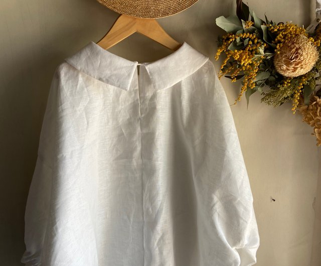 short sleeve cotton blouses with collar