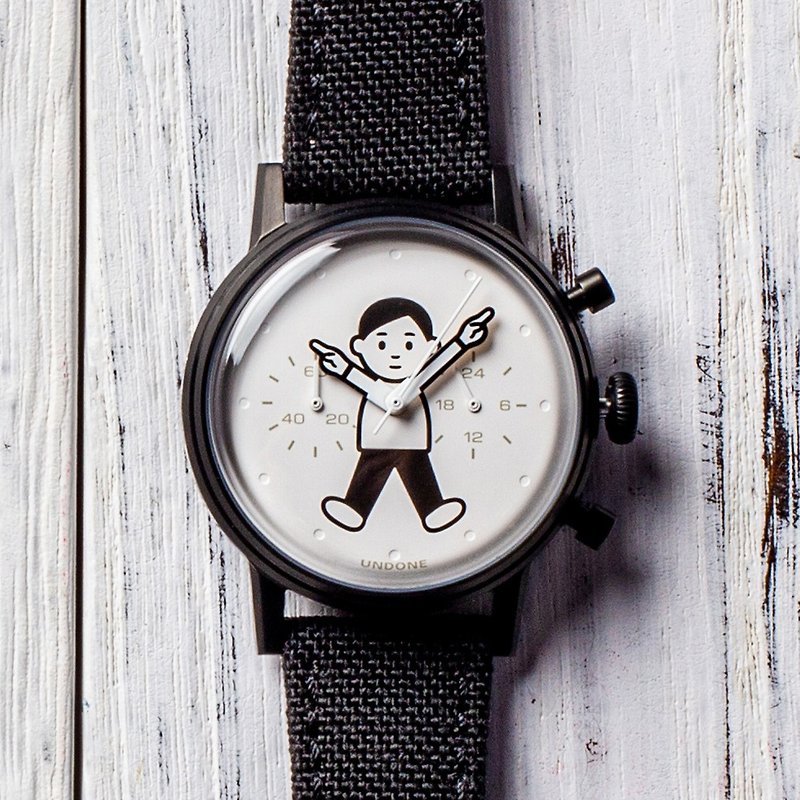 UNDONE x Noritake The Pointing Boy 2.0 Chronograph watch - นาฬิกาผู้ชาย - โลหะ สีดำ