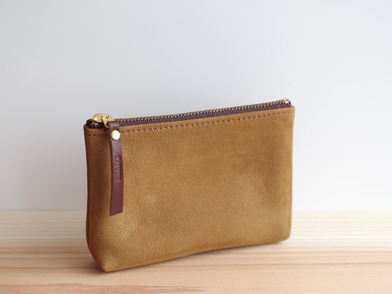 Nubuck leather mini pouch - Toiletry Bags & Pouches - Paper Brown