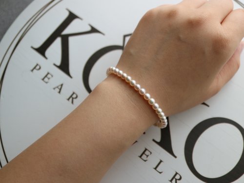 KOKO PEARL JEWELRY 日本直送 4.5mm Akoya珍珠手鍊 串珠手鍊 天然海水珍珠 純銀釦