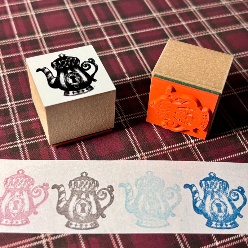 【受注】スタンプ-ティーポット- - 印章/印台 - 木頭 咖啡色