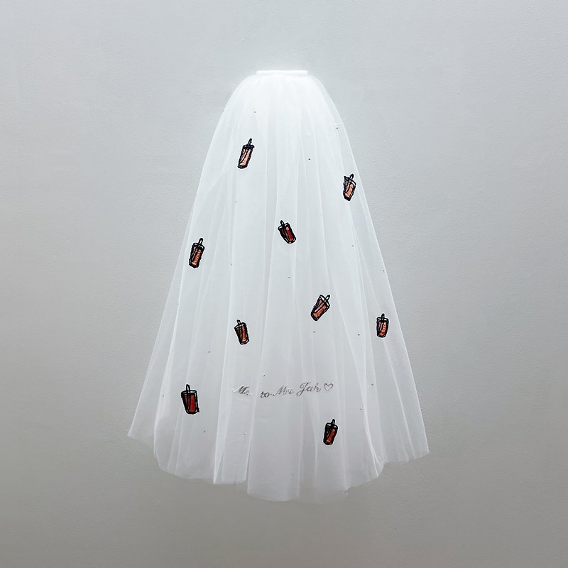 Milk tea Veil : Wedding bridal veil - เครื่องประดับผม - งานปัก 