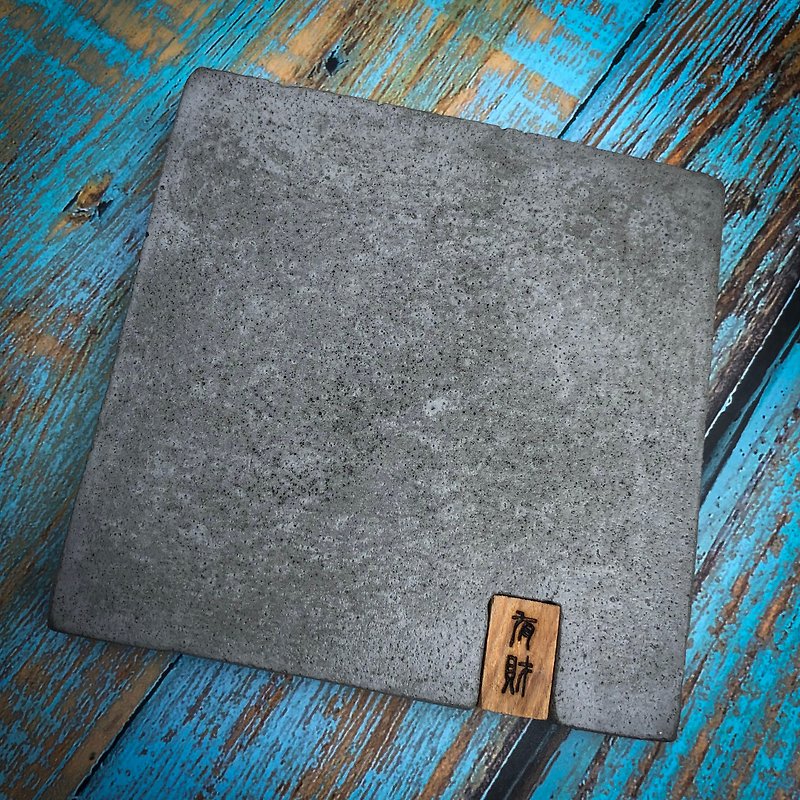 Cement made of rich coasters can be customized lettering Taiwan cypress custom products Valentine's Day graduation ceremony - Coasters - Cement Gray