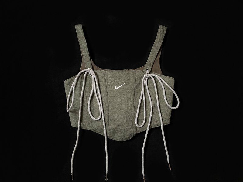REGETHER 古著改製 NIKE 綁帶馬甲 BRA TOP -07 - 背心/無袖上衣 - 棉．麻 綠色