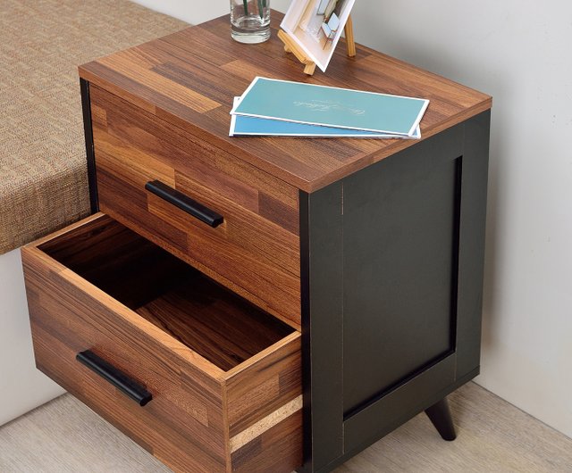 Loft Fight Wood Grain Two Drawer Cabinet Bucket Storage Bedside Table Hong Yi Other Furniture I Hong Yi Other Furniture I, Two Drawer Cabinet Organizer