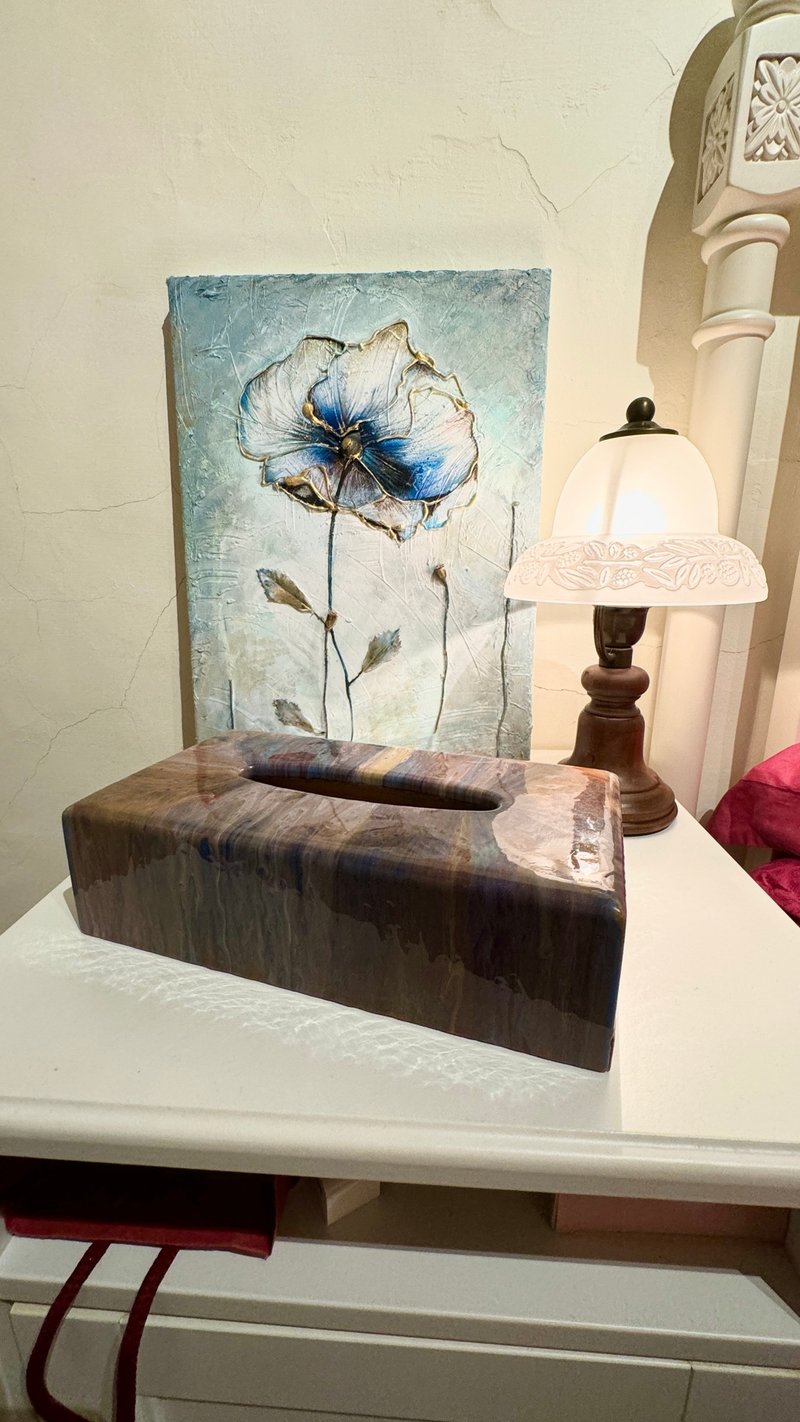 Resin Art Tissue Box-Cosmos Series Saturn - Tissue Boxes - Resin Gold