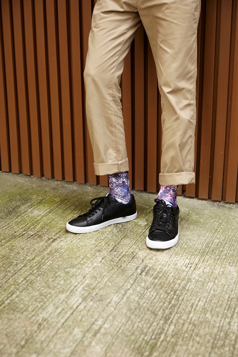 Fool's Day Printed Crew Socks - Spray Drip - ถุงเท้า - ผ้าฝ้าย/ผ้าลินิน หลากหลายสี