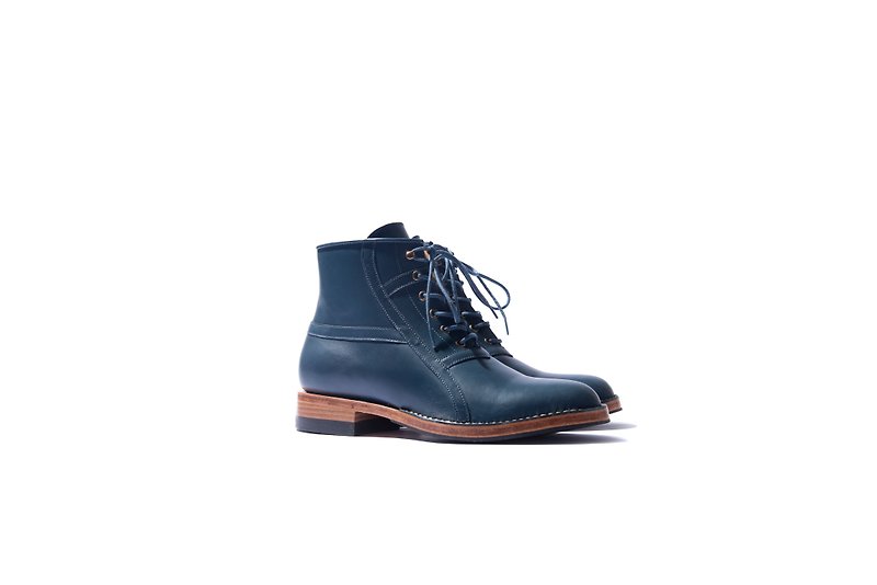 Stitching Sole_Flow_Blu - Men's Boots - Genuine Leather Blue