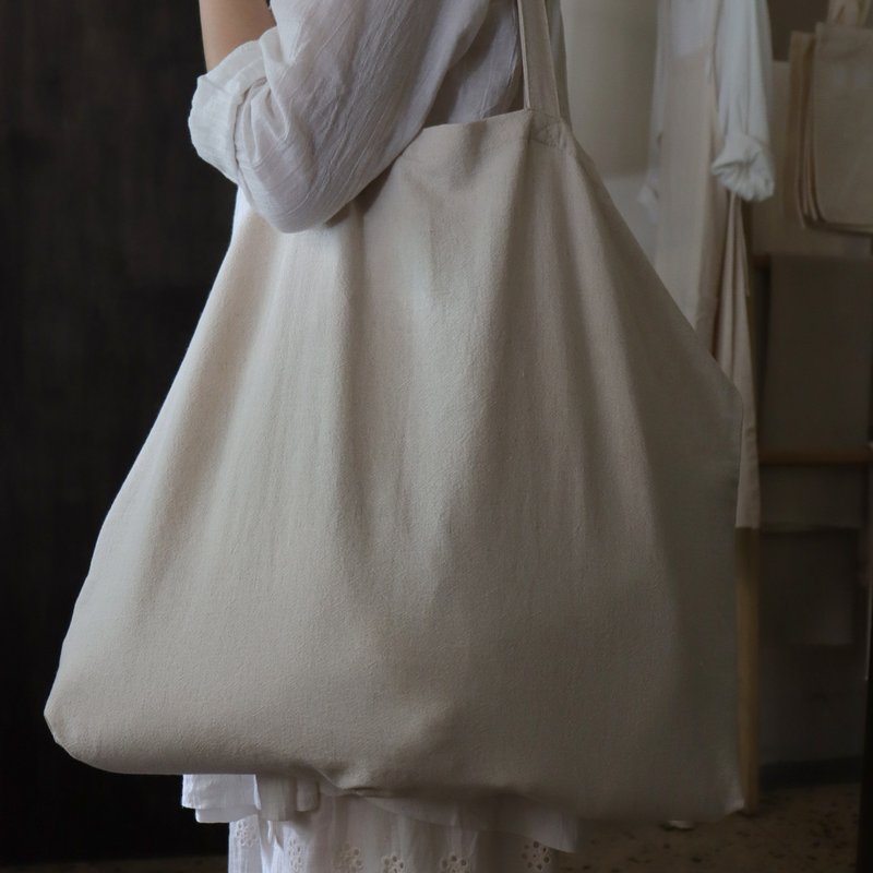 Buye 40X60 horizontal shopping bag beige.light blue - Handbags & Totes - Cotton & Hemp White