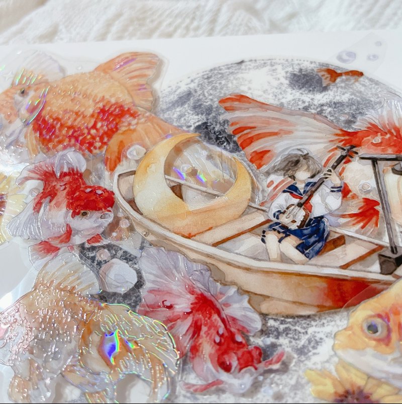 花涧游 金魚すくい PET 和紙テープ 水晶 10m巻 台湾製 - マスキングテープ・PET テープ - その他の素材 多色