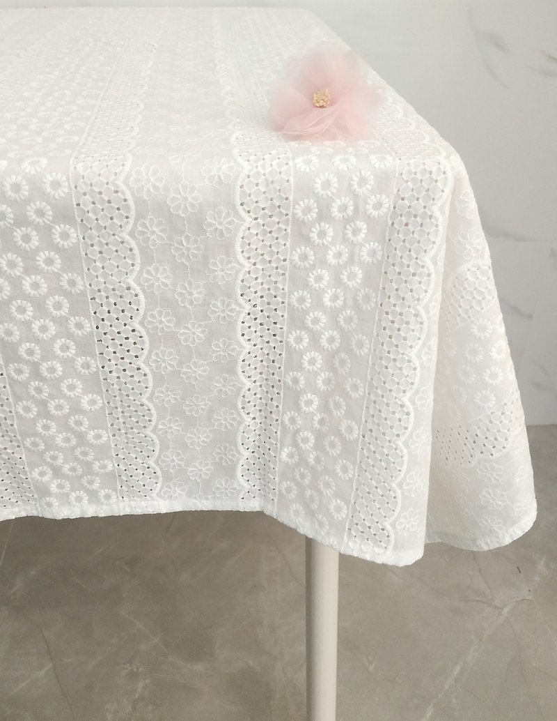 Cotton embroidered tablecloth doily tablecloth table mat embroidered tablecloth - Place Mats & Dining Décor - Cotton & Hemp 