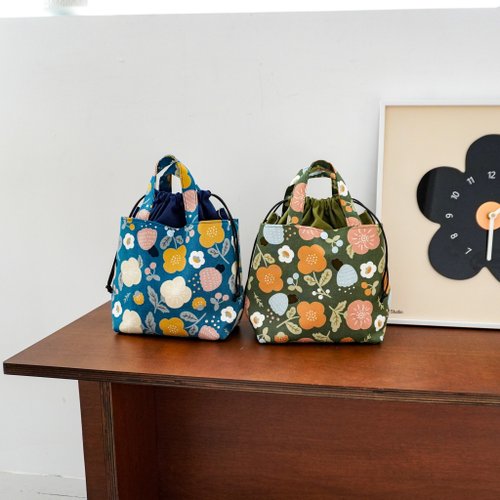 ☆*☆様 昭和 レトロ 生地 使用 巾着バッグ レトロ花柄巾着バッグ/2