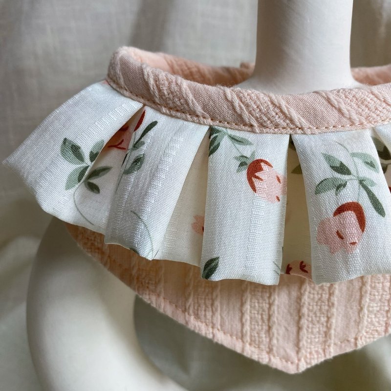 發裁手作。Facai Handmade 寵物領巾 毛孩瑪格領_粉花雨 - 客製化寵物商品 - 棉．麻 粉紅色