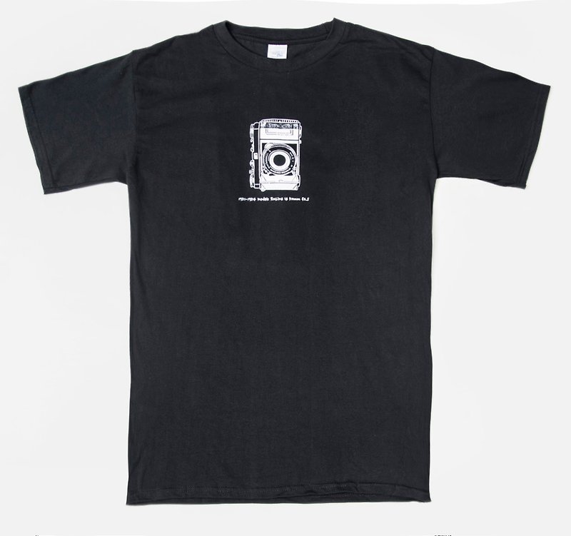 T-Shirt - Vintage Camera Kodak Retina Ia - เสื้อยืดผู้ชาย - ผ้าฝ้าย/ผ้าลินิน สีดำ