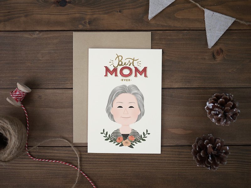 Personalized Mother's Day Card | Custom Portrait Illustration | Digital File - Digital Portraits, Paintings & Illustrations - Other Materials 