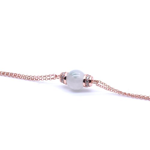 Jadeite Atelier 翠藝 雪白玉珠手鍊 - 天然翡翠 - 保證A玉