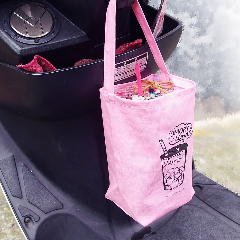 【OMORY】Lohas handmade drink cup/shopping bag - ถุงใส่กระติกนำ้ - ผ้าฝ้าย/ผ้าลินิน 