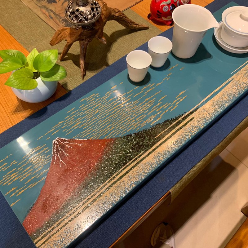 浮世繪大師葛飾北齋風格 - 凱風快晴漆器板(藍) - 擺飾/家飾品 - 木頭 藍色