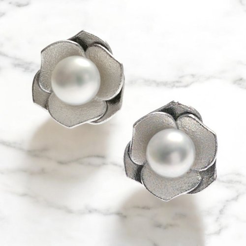 Bridal Secret Jewelry Rosae-養殖淡水珍珠配925純銀耳環