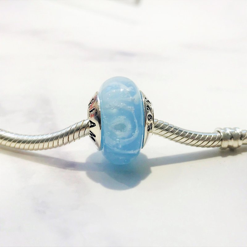 PANDORA/ Trollbeads / All major bead brands can be stringed * - Light blue - อื่นๆ - แก้ว สีน้ำเงิน