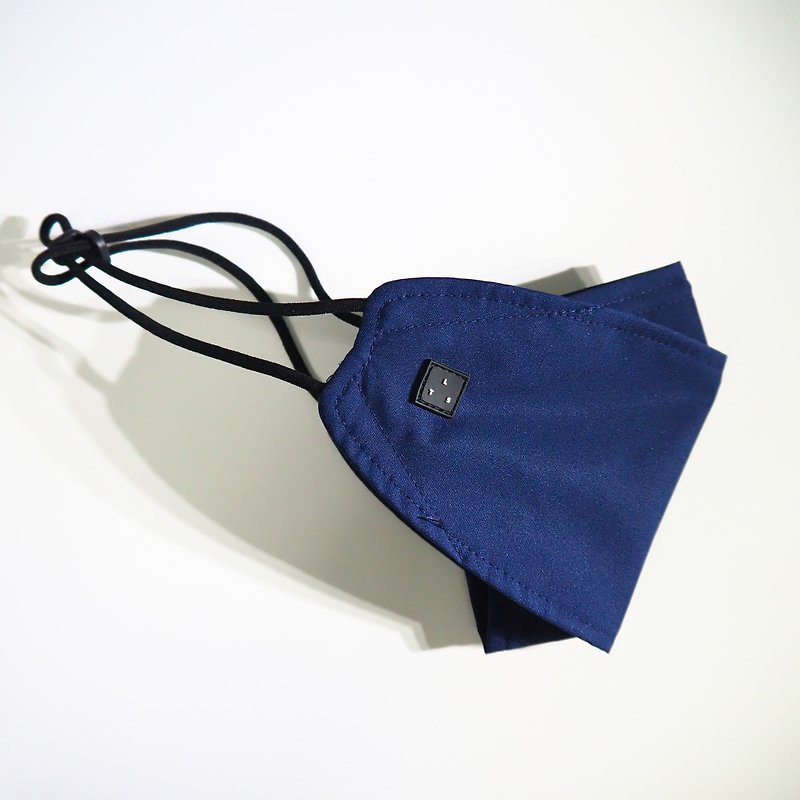 升級版 UN-3L-G AIRMASK 深藍色 | 防水可替換濾材純棉立體布口罩 - 口罩/口罩收納套 - 防水材質 藍色