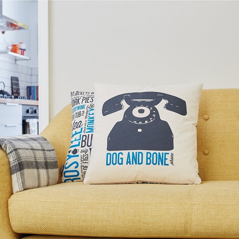 British egg hug pillowcase dog and bone - Pillows & Cushions - Cotton & Hemp Blue