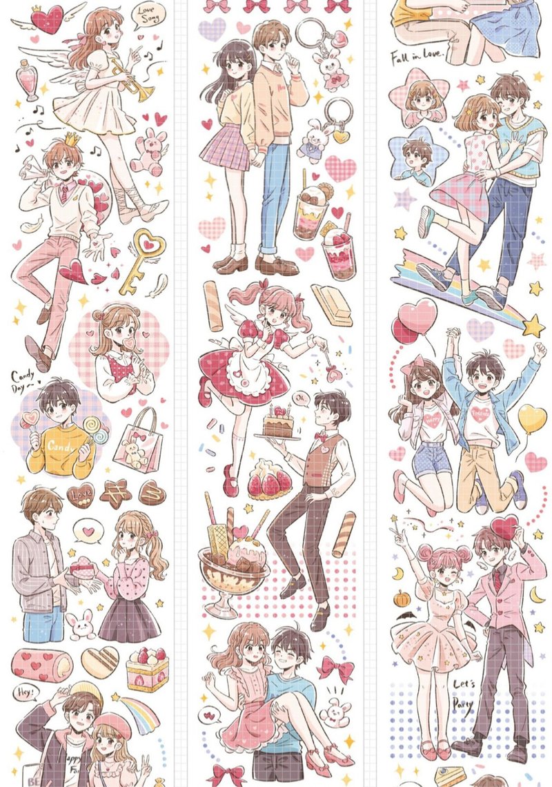 心動信號 PET 紙膠帶 - 貼紙 - 其他材質 多色