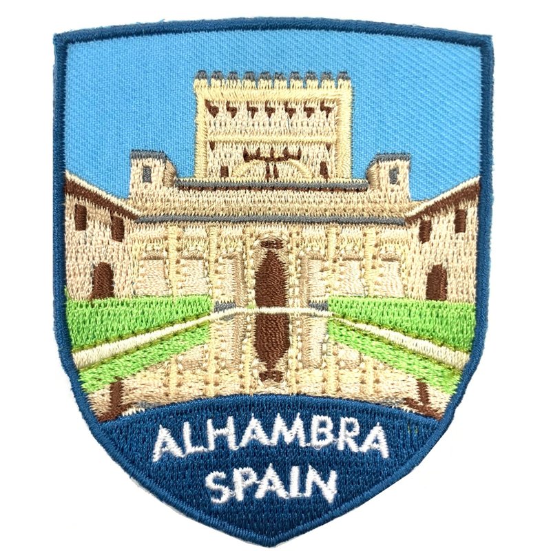 西班牙 阿爾罕布拉宮 SPAIN 旅遊徽章 胸章 立體繡貼 裝飾貼 繡片 - 徽章/別針 - 繡線 多色