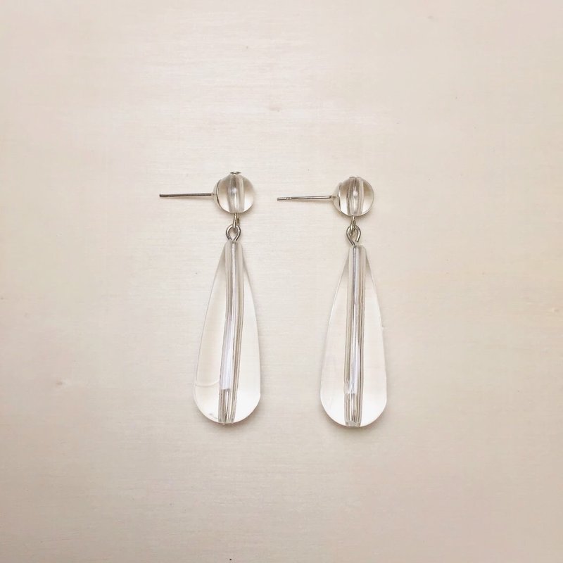 防水アクリル透明ラージドロップピアス - ピアス・イヤリング - アクリル 透明
