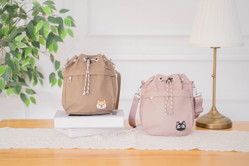 Bucket bag lightweight waterproof towel embroidered crossbody bag - Messenger Bags & Sling Bags - Waterproof Material Khaki