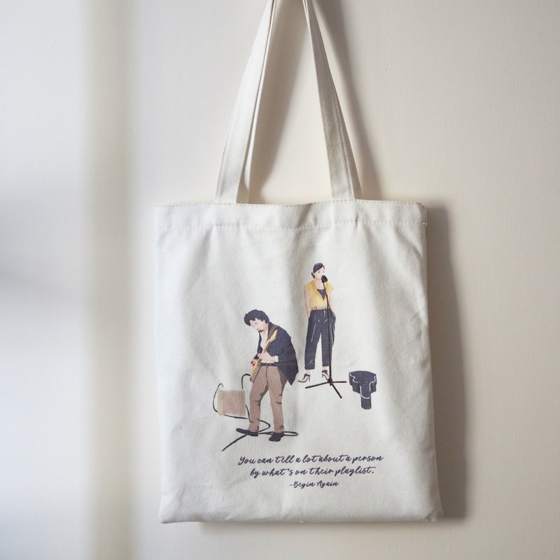 Tote bag/布袋 - Begin Again - 側背包/斜背包 - 棉．麻 白色