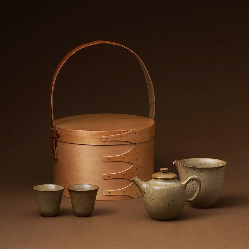 Tao Zuofang│Stay in_High pot sea cup autumn color round basket group - Teapots & Teacups - Pottery Gold