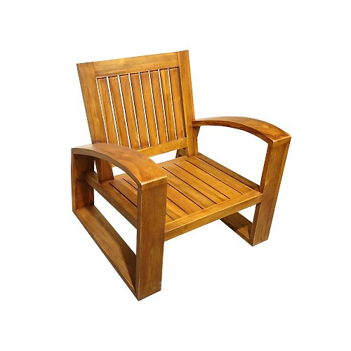 吉迪市 JatiLiving 【吉迪市100%全柚木家具】RPLI001C 柚木曲線扶手造型單人椅 不含