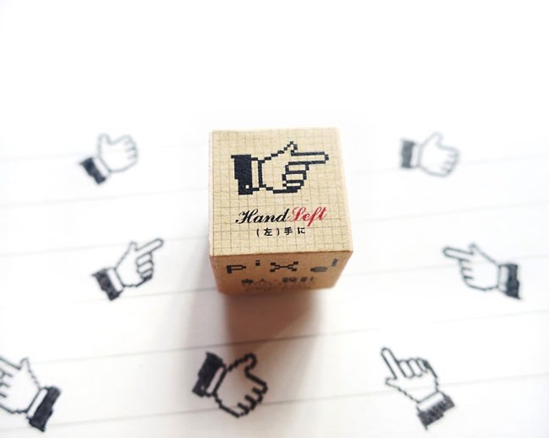 Left hand pixel seal finger series - Stamps & Stamp Pads - Wood Black