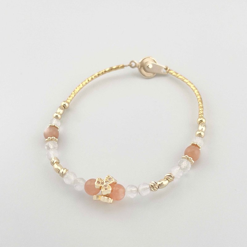 [Happiness Prophecy Series] Stone Natural Crystal Bracelet Gold - Bracelets - Crystal Orange