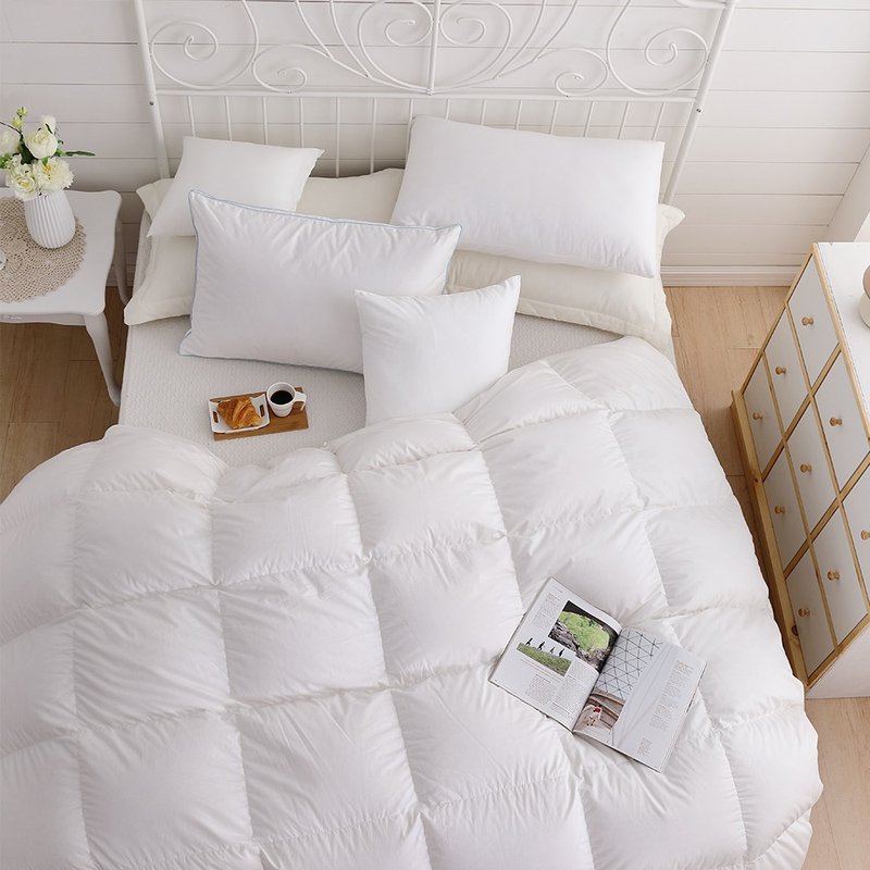 鴻宇 6x7尺 愛情海羽絨被 100%天然水鳥羽毛 台灣製 - 棉被/毛毯 - 其他材質 白色