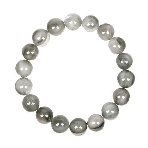 正佳珠寶 Gemsrich Jewelry 【正佳珠寶】灰兔毛 頂級滿絲銀灰兔毛 11-11.7mm 灰兔毛手珠