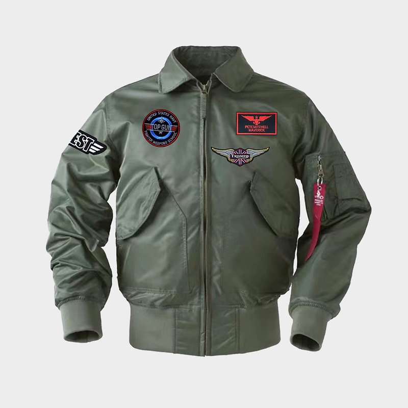 [Gift for Dad] Customized military tooling wind padded flight jacket - Men's Coats & Jackets - Cotton & Hemp Multicolor