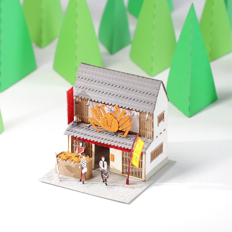蟹店  FingerART紙藝術模型 連展示盒 日本文化系列 (SJ-5121) - 木工/竹藝/紙雕 - 其他材質 粉紅色