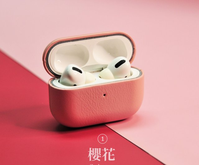 AirPods Pro / AirPods3レザーイヤホンカバーピンクはレタリングギフト