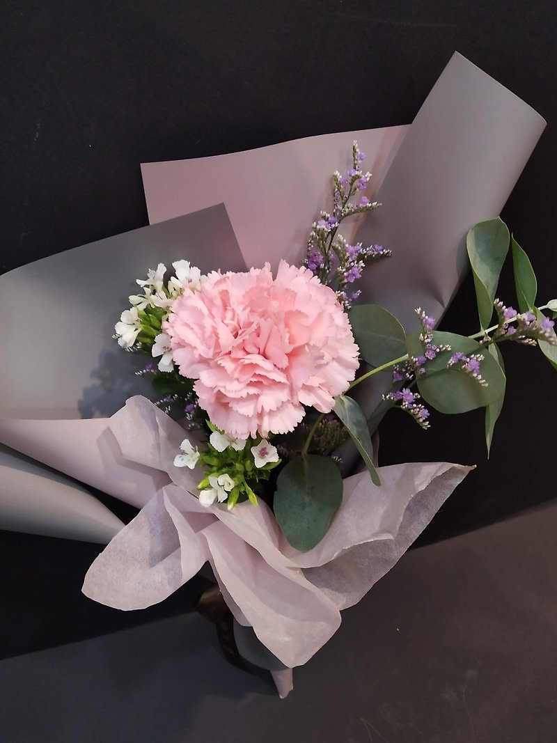 ピンク カーネーション 温かみのある小さな花束 | セルフピックアップ - ドライフラワー・ブーケ - 寄せ植え・花 