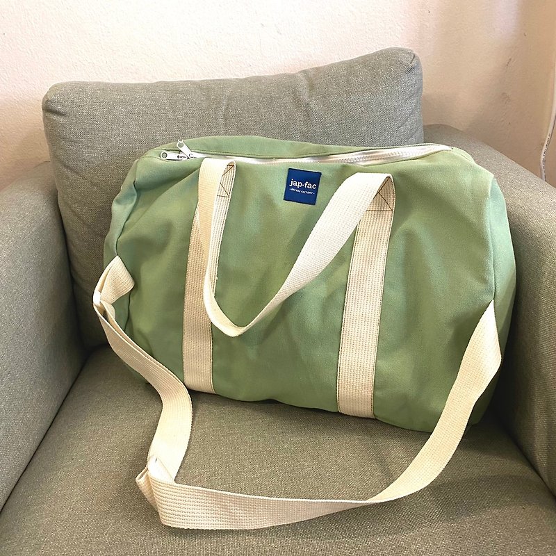 GREEN MINT DUFFLE BAG - กระเป๋าแมสเซนเจอร์ - ผ้าฝ้าย/ผ้าลินิน สีเขียว